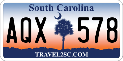 SC license plate AQX578