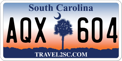 SC license plate AQX604