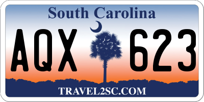 SC license plate AQX623