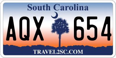 SC license plate AQX654