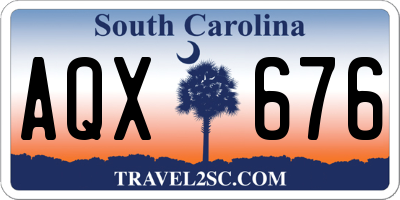SC license plate AQX676