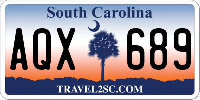 SC license plate AQX689