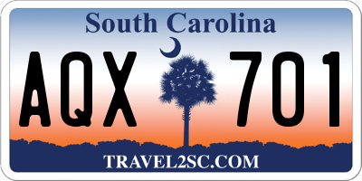 SC license plate AQX701