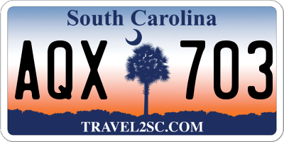 SC license plate AQX703
