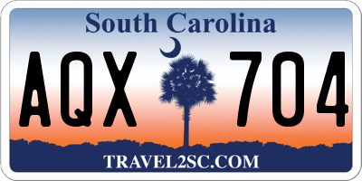SC license plate AQX704
