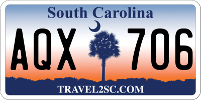 SC license plate AQX706
