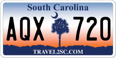 SC license plate AQX720