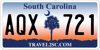 SC license plate AQX721
