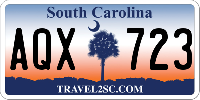 SC license plate AQX723