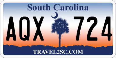SC license plate AQX724
