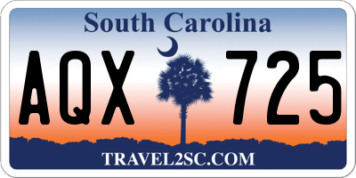 SC license plate AQX725