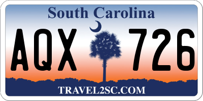 SC license plate AQX726