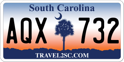 SC license plate AQX732