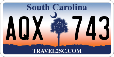 SC license plate AQX743