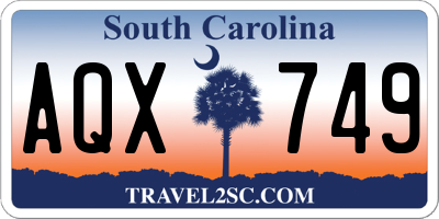 SC license plate AQX749