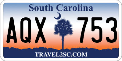 SC license plate AQX753
