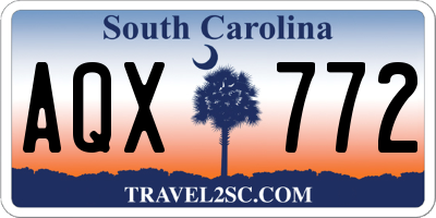 SC license plate AQX772