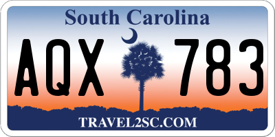 SC license plate AQX783