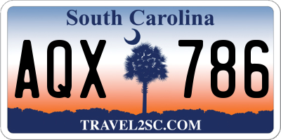 SC license plate AQX786