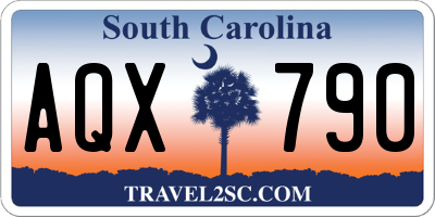 SC license plate AQX790