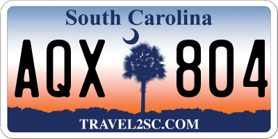 SC license plate AQX804