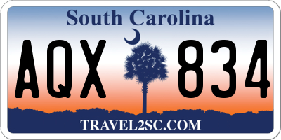 SC license plate AQX834