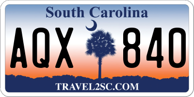 SC license plate AQX840