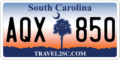 SC license plate AQX850