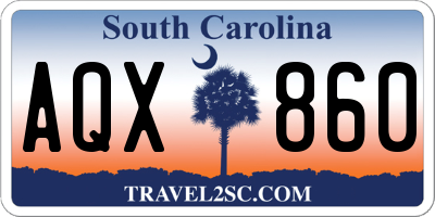 SC license plate AQX860