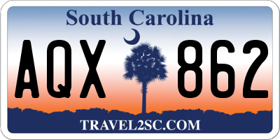 SC license plate AQX862
