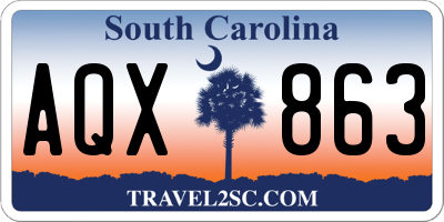 SC license plate AQX863