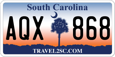 SC license plate AQX868