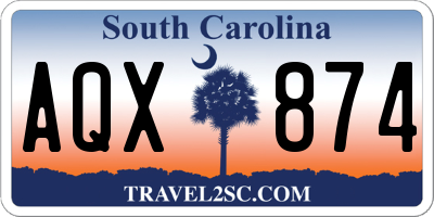 SC license plate AQX874