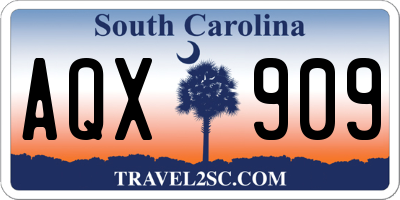 SC license plate AQX909