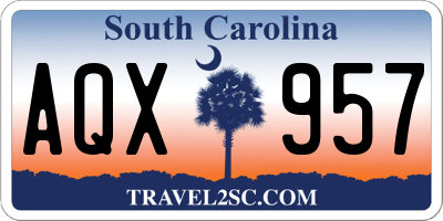 SC license plate AQX957
