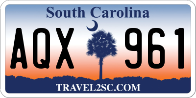 SC license plate AQX961