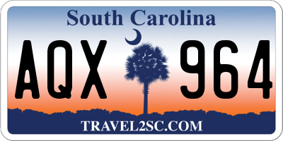 SC license plate AQX964
