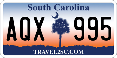 SC license plate AQX995