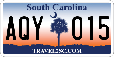 SC license plate AQY015