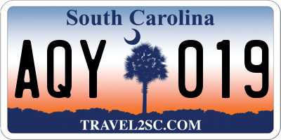 SC license plate AQY019