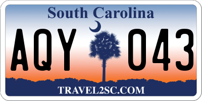 SC license plate AQY043