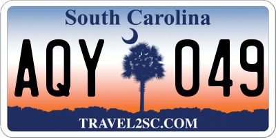 SC license plate AQY049