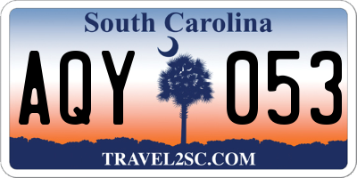 SC license plate AQY053