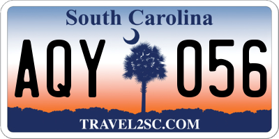 SC license plate AQY056