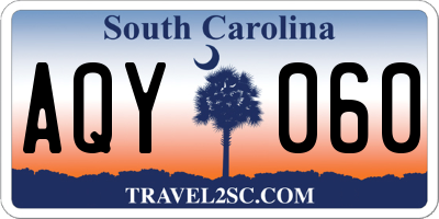 SC license plate AQY060