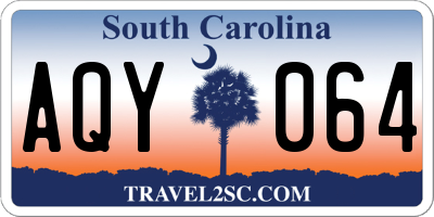 SC license plate AQY064