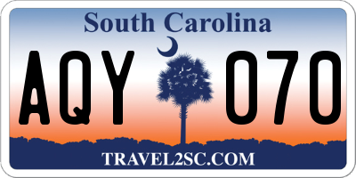 SC license plate AQY070