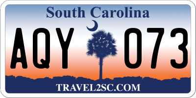 SC license plate AQY073