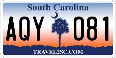SC license plate AQY081
