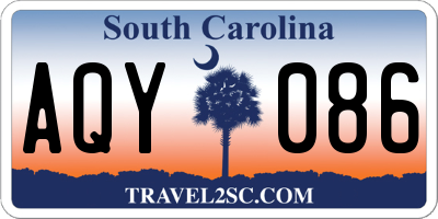 SC license plate AQY086